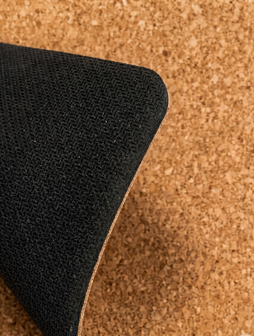 Kork-Yogamatte Nahaufnahme – Materialschichten